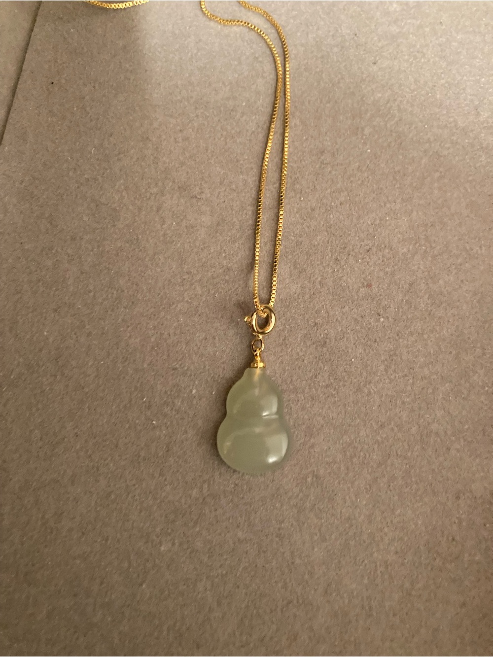 Jade Light Green Gourd Pendant Necklace by Jade